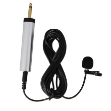 Portable External 3.5mm Hands-Free Wired Collar Clip Lapel Lavalier Microphone Lound Speaker for Music PC Laptop