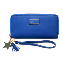 Solid Color Long Ladies Wallet Wallet Clip Tassel Ladies Wallet Zipper Coin Mobile Phone Purse