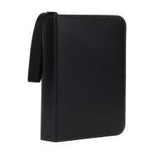 Trading Card Binder 4 Pocket 400 Sleeves Large Capacity Zipper Album for MTG Sports Cards Black