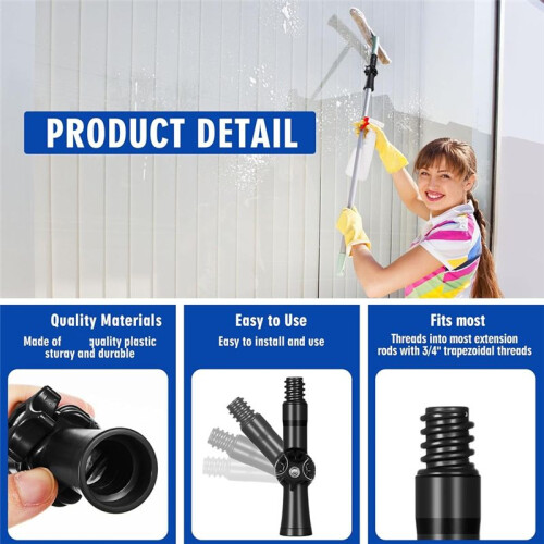 2Pcs Rotatable Angle Adaptor Extension Pole Attachments for Threaded Extension Pole Paint Pole Adapter Attach to Duster 2