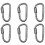 6 pcs Aluminum Alloy D- Locking Carabiner Light but Strong 2