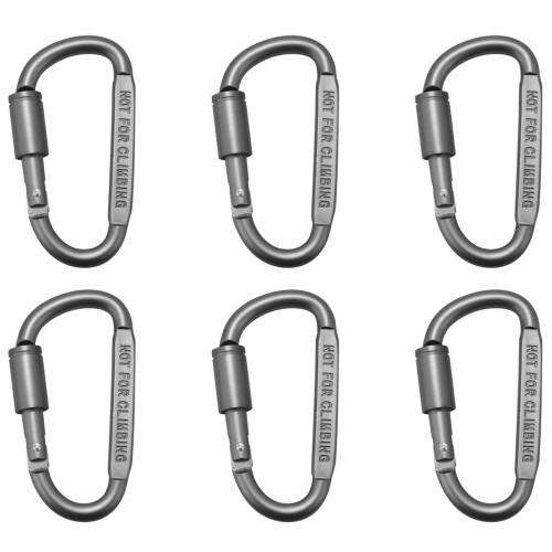 6 pcs Aluminum Alloy D- Locking Carabiner Light but Strong 1