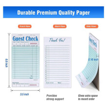 Guest Checks Book 100pcs,Server Note Pads,Waitress Accessory Wiring Pads,Restaurant Supplies Order Pads 5000 Count Total