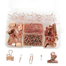 Puntine da Disegno Clip per Raccoglitori Clip di Carta Set di Puntine per Mappe, 5 Stili Confezione da 500 Pezzi in Oro Rosa per Forniture per