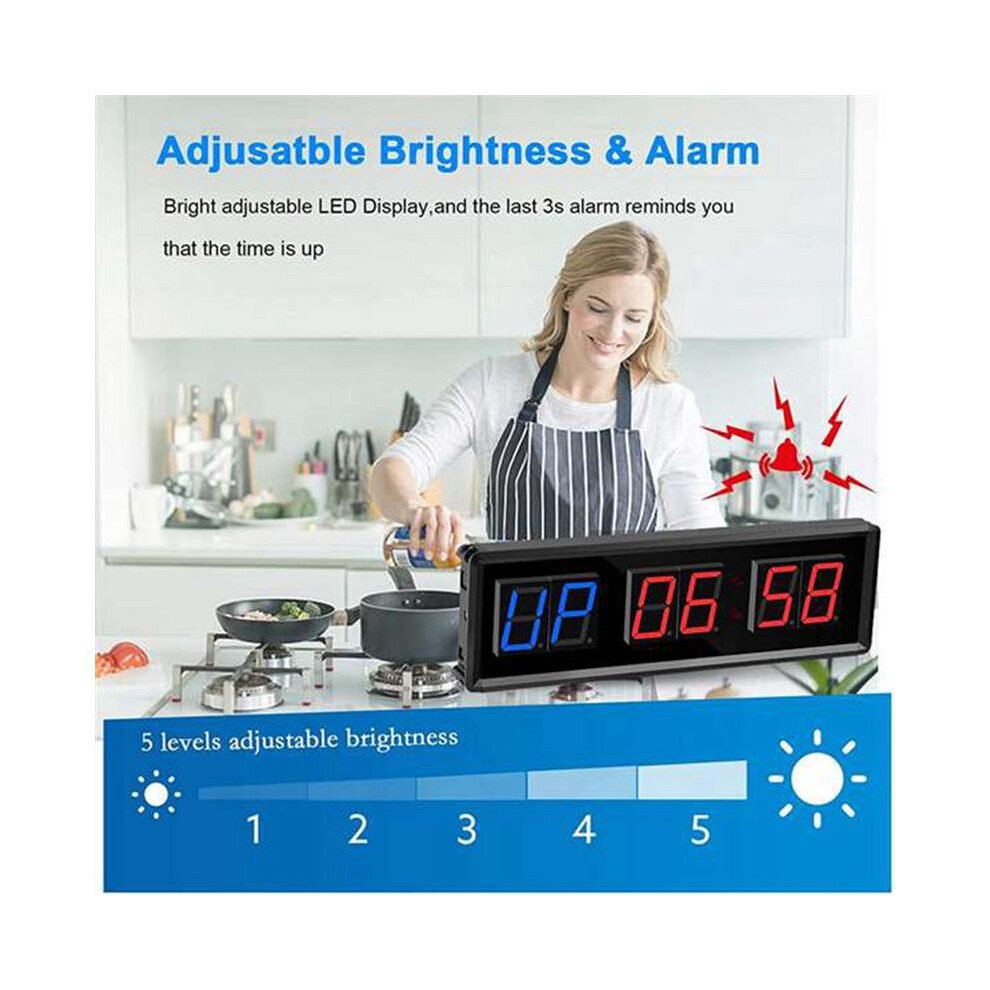 3X Gym Timer,Led Interval Timer Digital Countdown Wall Mounted Clock Fitness Timer,Digits Down/ Clock Stopwatch 6033584859423