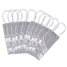 Pack van 10 Wijnkoeltas, Ijszak, Transparant PVC, Draagbare Wijnfleskoeltas, Champagne-Ijszak met Handvat