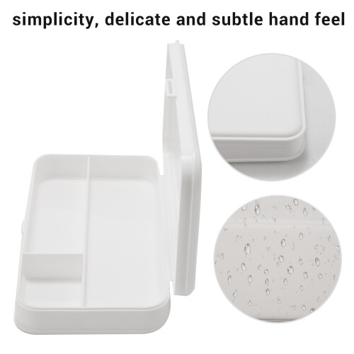 Capacity Simplicity Pencil Box Storage Box  Pen Pencil Case Compartment Storage Waterproof Pencil Case-White 2