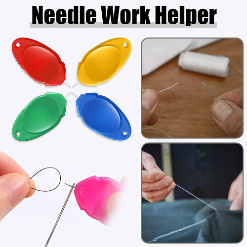 Needle Threader for Hand Sewing 12 Pcs, Plastic Wire Hook Simple Threader for Needles Small Eye Needle Threader 2