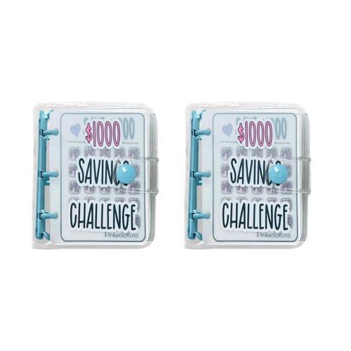2X 1000 Savings Challenge Binder, Money Saving Binder, Savings Challenges Book with Envelopes, A