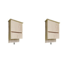 2X Groot Vleermuishuis voor Buiten, Enorme Houten Kist, Weerbestendig, Onbehandeld Spiraalvormig Vleermuishuis, Schuilplaats, Tuinaccessoires A