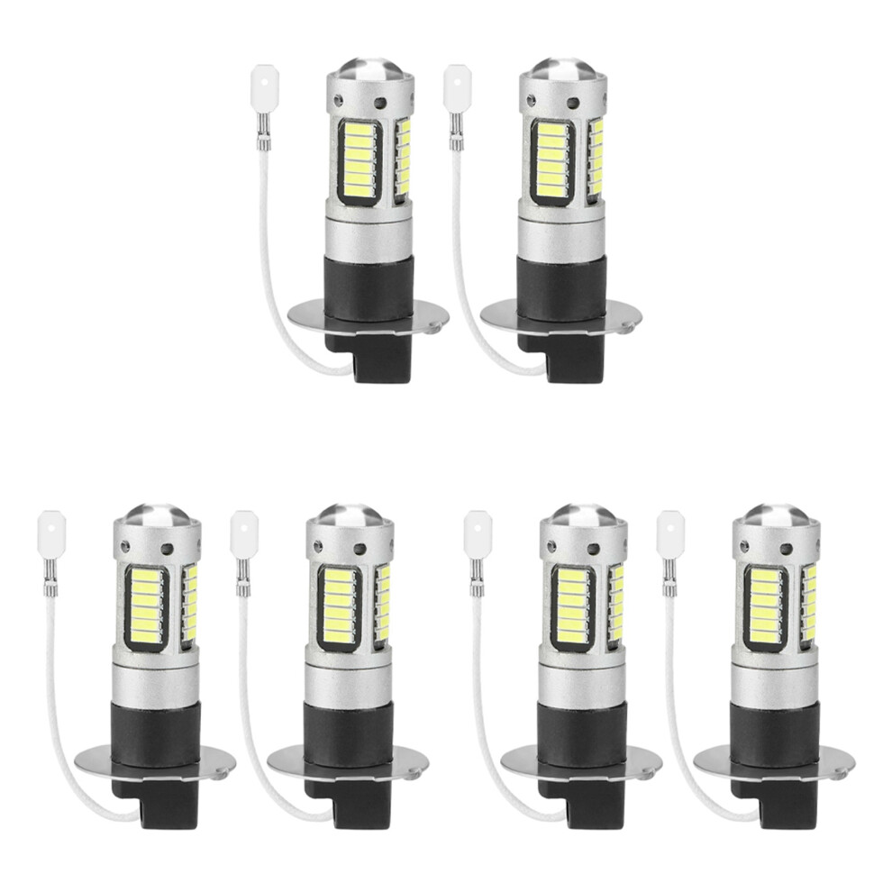 6Pcs H3 Super Bright Led Fog Driving Drl Bulbs Kit 6000K Light/White 6031061449617