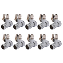 10X Ro Adaptateur Eau D'Alimentation 1/2 Pouce À 1/4 Pouce Robinet Robinet À Tournant Sphérique Robinet D'Alimentation Par Osmose Inverse Argent