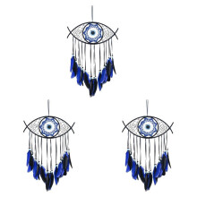 3X Acchiappasogni del Malocchio per Camera da Letto Macrame Intrecciato un Mano Dreamcatcher da Appendere Alla Parete Decorazioni per La Casa Buona