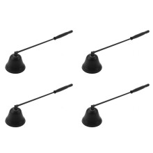 4X Kerzen Docht Daempfer Edelstahl Kerzenflamme Trimmer Glockenfoermige Oellampe Scheren Schneider Wachs Kerze Feuerloescher Schwarz