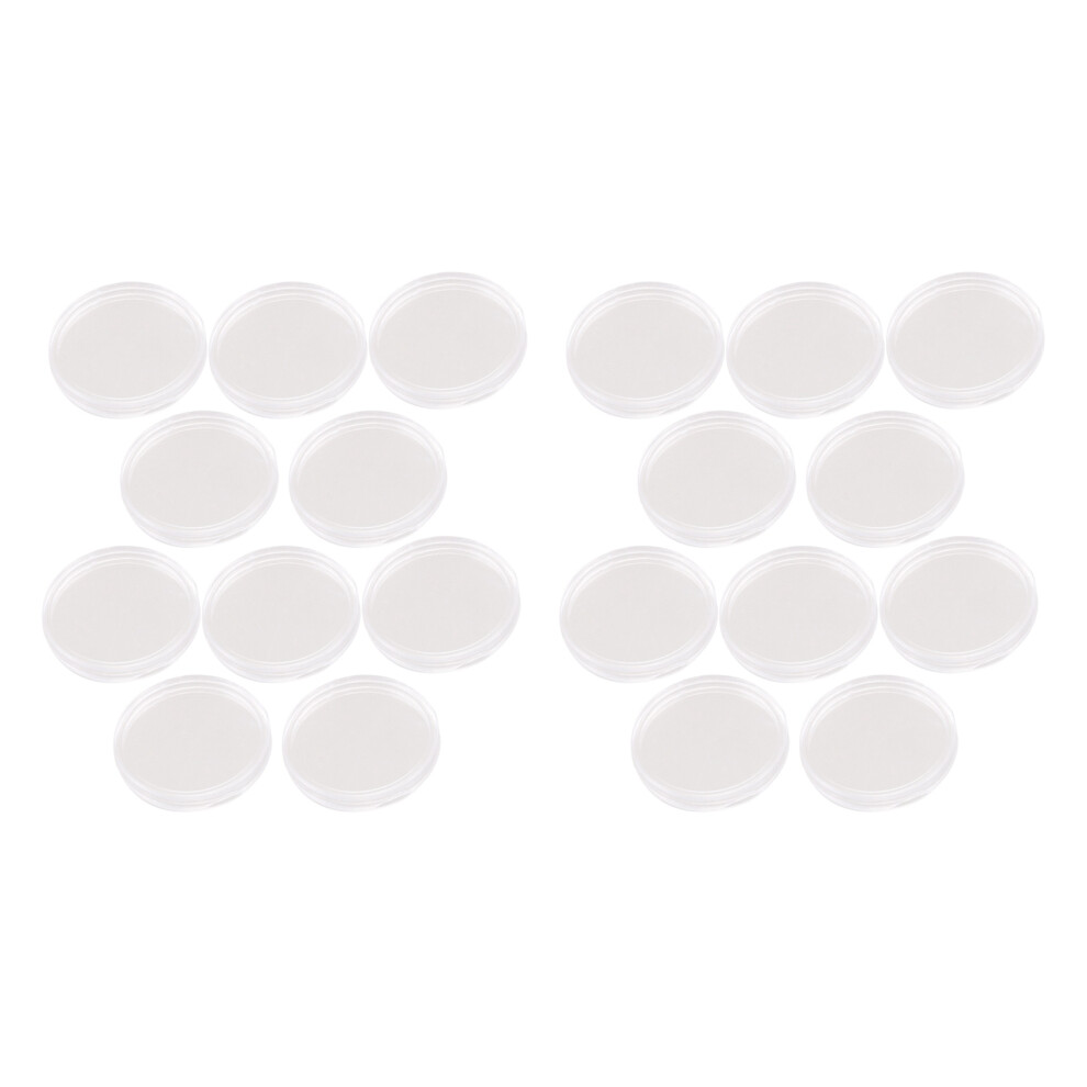 20 Pcs Small Round Transparent Plastic Coin Capsules Box 30Mm Brecantia