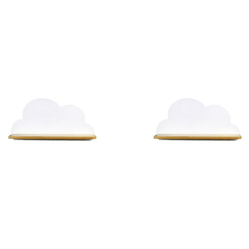 2X Wall Shelf Cloud Mount Rack Storage Wood Decor Mounted Folding Shape Wooden Shelving