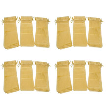 Packaging Organza Wine Bag, Transparent Mesh Bottle Gift Bag, Wine Cover with Christmas Drawstring Dress (Gold,120Pcs)