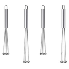 4 Pcs Stainless Steel Whisk Wire Egg Whisk Set Suitable for Kitchen Cooking, Stirring, Whisking, Beating