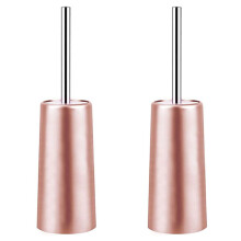 2X Stainless Steel Toilet Brush and Holder - Toilet Bowl Cleaner Brush Set for Bathroom Toilet (Rose Gold)