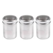 3X Silver Stainless Steel Mesh Tube Type Dusters Dusting Salt Shaker Spice Jar