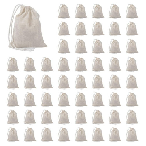 Sacos de AlgodãO com CordãO de 300 PeçAs, Sacos de Musselina, Sacos de Chá (4 X 3 Polegadas)