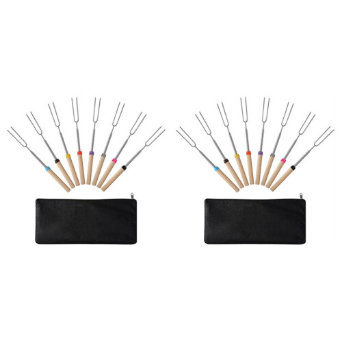 Espetinhos para Assar Marshmallow (Pacote com 16) Espetos Telescópicos Extensíveis de 32 Polegadas para Carne Na Fogueira