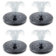 4X Pompe de Fontaine Solaire pour Bain D'Oiseaux, Mise à Niveau de la Fontaine Solaire de 3,5 W avec 6 Buses, Alimentation Solaire Flottante sur Pied