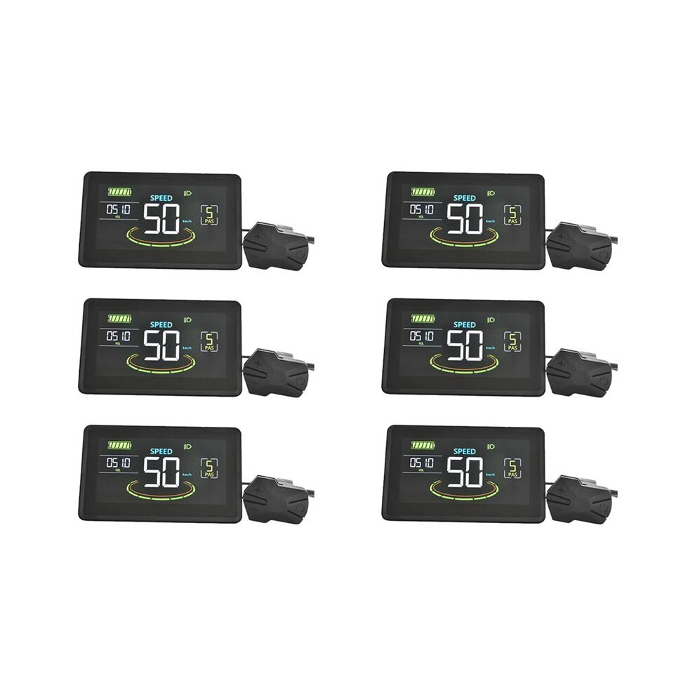 6X H6c Electric Bike Lcd Display Meter 24V-60V E Scooter Lcd Panel Color Screen With Usb Uart For Electric Bike(5Pin) 4711205980146