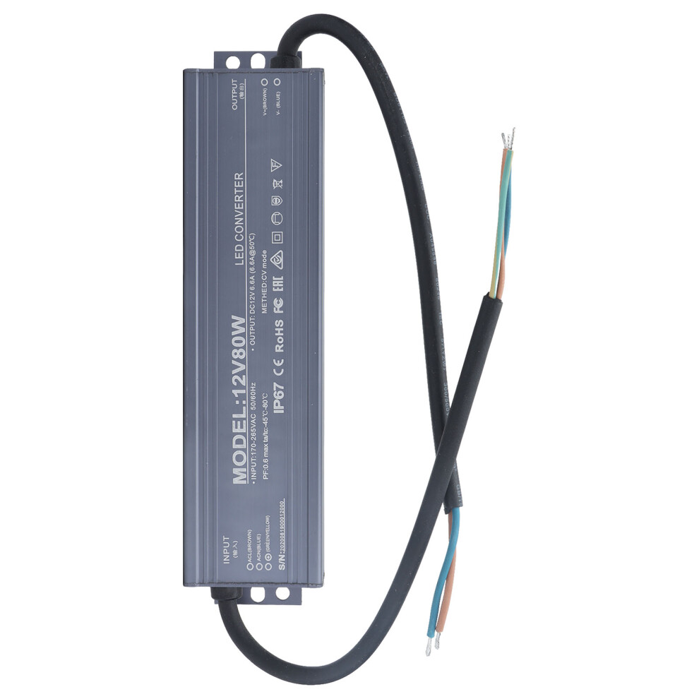 Waterproof Led Driver Transformer 12V 6.6A Ip67 Power Supply Ac170-265V 7681390508197