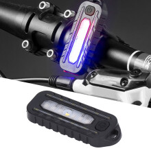 Multifunction Red Blue Waterproof USB Rechargeable Tail Light 800mAh