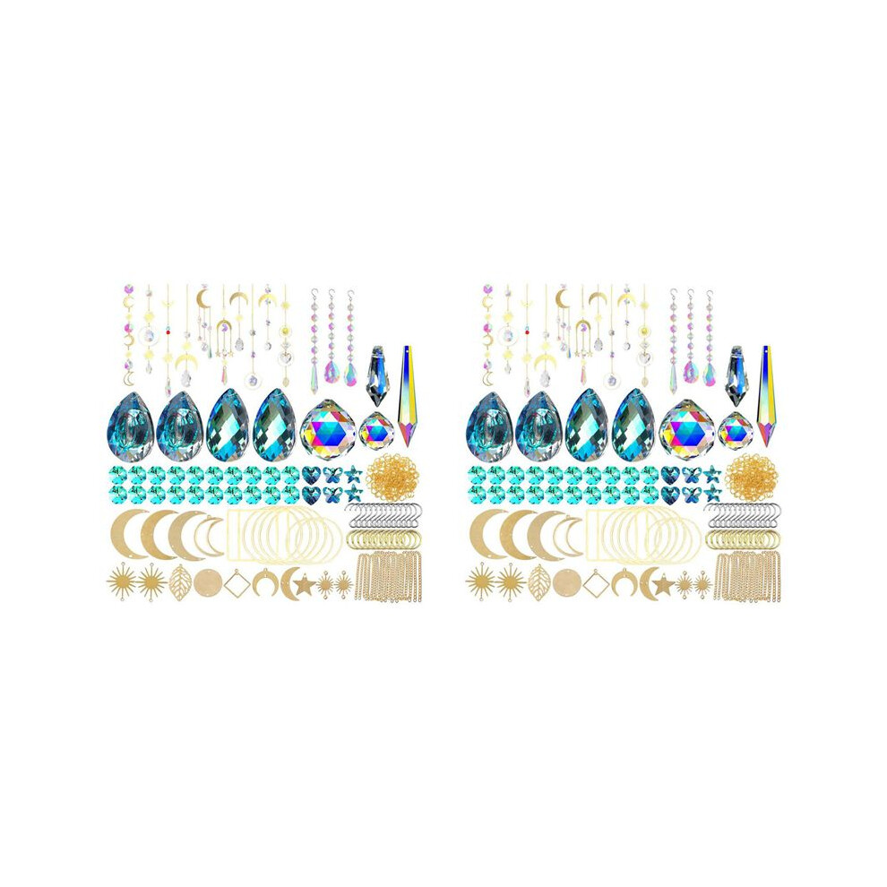 740 Pcs Crystal Suncatcher Kits Hanging Chandelier Crystals Prisms Parts Rainbow Maker Pendants Diy Sun Catchers Beads 6032870189602