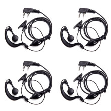 4X Auriculares Walkie Talkie de 2 Pines con Conector K, Auricular de Radioaficionado Bidireccional con Cable para Auriculares BF-888S UV5R