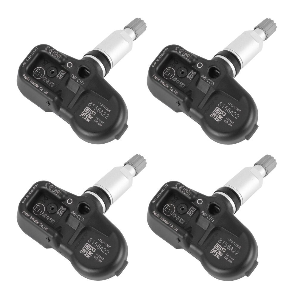433Mhz Tire Pressure Monitoring System (Tpms) Sensor For Camry Chr 42607-48020(4 Pcs) Black 6033723337287