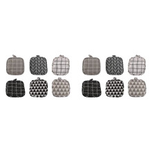 12 Pieces Cotton Pot Holders Machine Washable Heat Resistant Potholder Square Pot Holder with Hanging Loop for Cooking