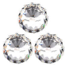 3X 40MM Feng Shui Faceted Decorating Crystal Pendant (Clear)