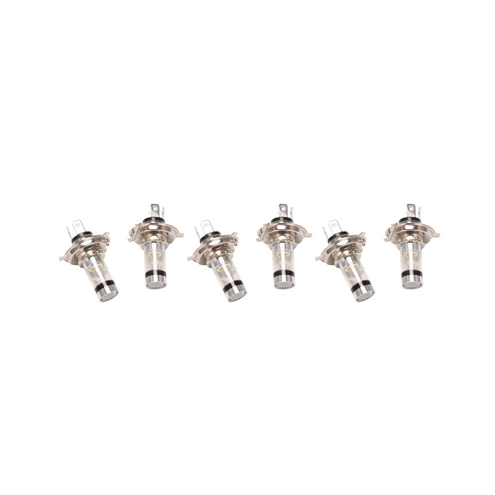 6 Pcs H4 9003 Hb2 Led Motorcycle Headlight Bulbs Hid Hi&Low 6500K Power White 4762295543377