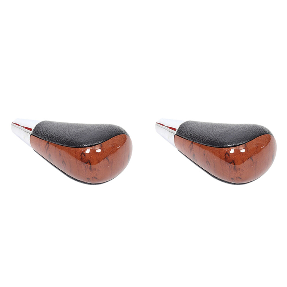 2X Wood Car Gear Shift Knob For Camry/Harrier Fortuner Crown Land Lever Shifter Stick Grain/Black 6031085179767