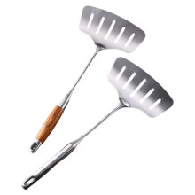 Large Stainless Steel Fish Frying Spatula Egg Pan Scoop Nonstick Long Wood Handle Steak Slotted Flat Shovel Kitchen2pcs