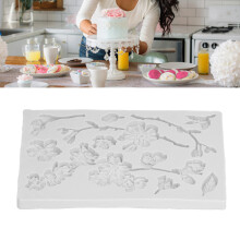 Chocolate Silicone Mold Food Grade, Flower Shapes, 50-2253 Gray