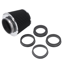 High Flow Steel Air Intake Filter Clamp On 63.5-90mm Universal Black
