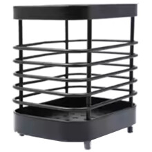 Stainless Steel Toothbrush Holder, Multifunctional Drain Rack, Rust-Proof, Black