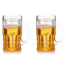 Verres à Bière, Chope à Bière Drôle à Double Couche de 420 Ml, Fausse Chope à Bière Double avec Mezzanine, Chope à Bière avec Poignées