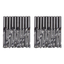 20 Pièces Bits de Routeur Cnc 3.175 x 22 mm Simple Flûte Carbure En Spirale Cnc Bits de Fraise Fraise