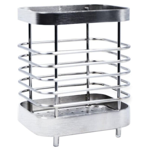 Stainless Steel Toothbrush Holder, Multifunctional Drain Rack, Rust-Proof, Silver