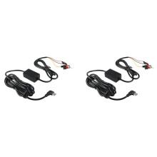 2X Dashcam-Zubehör-Verdrahtungssatz, USB-Typ-C-Dashcam-Kit-Step-Down-Kabel, 12 V-24 V auf 5 V 3 A Auto-Dash-Ladekabel