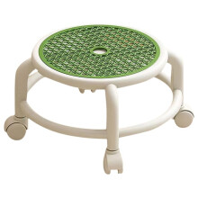 Sgabello Girevole Rotondo Basso Piccolo Grigio Universale con Ruote per Bambini e Adulti, Resistente, Pratico e Pratico C