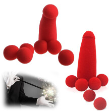 Magic Sponge Balls Banana Prank Toy Set with 4 Red Balls for Funny Magic Tricks and Stage Props