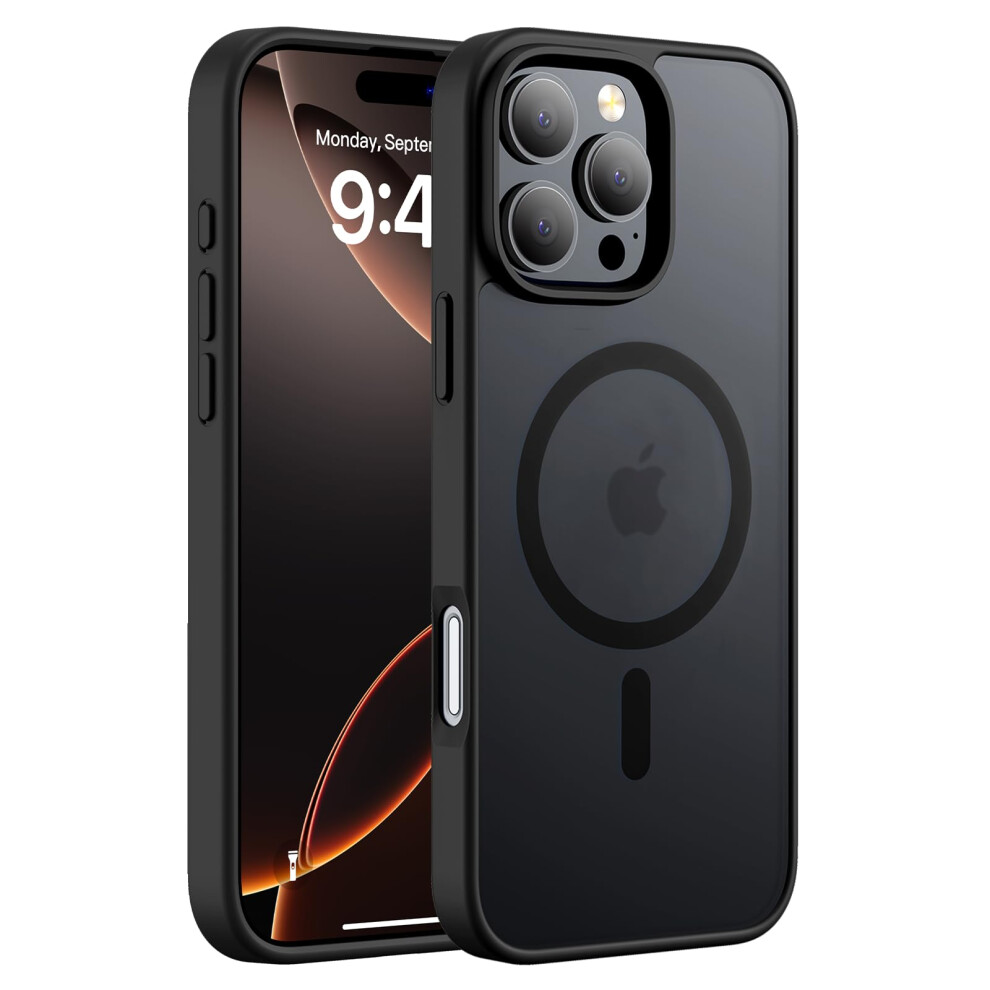 Military Grade Shockproof Slim Matte Magnetic Cover Case For Magsafe Iphone 16 Pro Max Black 9073542689997