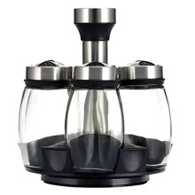 NEW Single Bottle Glass Jar and Spice Jar Set Rack Glass Seasoning Sugar Pepper Bottles Salt Shakers Holder Storage Rack