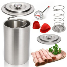 Fleischpresse, Schinkenpresse Aus Edelstahl mit Thermometer und Silikon-Küchenhandschuhen